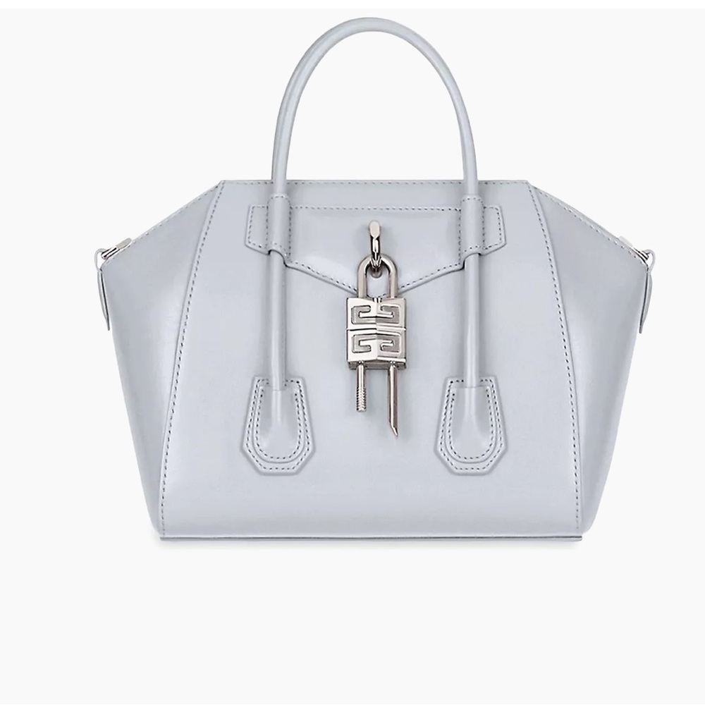 GIVENCHY Antigona Lock Mini Leather Top Handle/Cross-Body Bag grey W/ Tags